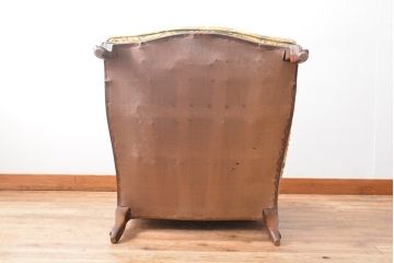 張替え費込み!! 中古　カリモク家具(karimoku)　domani(ドマーニ)　Louis(ルイ)XVシリーズ　ルイ15世　優雅なひとときを演出してくれる1人掛けソファ(定価約50万円)(アームソファ、一人掛け、1P)(R-054028)