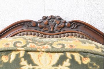 張替え費込み!! 中古　カリモク家具(karimoku)　domani(ドマーニ)　Louis(ルイ)XVシリーズ　ルイ15世　優雅なひとときを演出してくれる1人掛けソファ(定価約50万円)(アームソファ、一人掛け、1P)(R-054029)