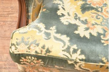 張替え費込み!! 中古　カリモク家具(karimoku)　domani(ドマーニ)　Louis(ルイ)XVシリーズ　ルイ15世　優雅なひとときを演出してくれる1人掛けソファ(定価約50万円)(アームソファ、一人掛け、1P)(R-054029)