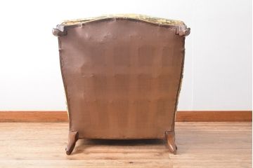 張替え費込み!! 中古　カリモク家具(karimoku)　domani(ドマーニ)　Louis(ルイ)XVシリーズ　ルイ15世　優雅なひとときを演出してくれる1人掛けソファ(定価約50万円)(アームソファ、一人掛け、1P)(R-054029)
