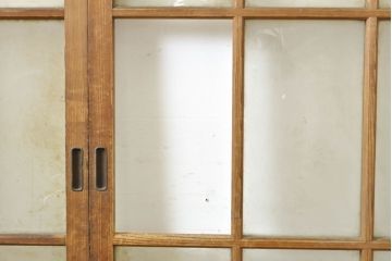 アンティーク建具　和の雰囲気漂うガラス戸4枚セット(引き戸、建具)(R-054034)