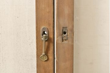 アンティーク建具　経年を感じる風合いが魅力のガラス戸2枚セット(引き戸、建具)(R-054040)