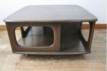 イギリスビンテージ　ERCOL(アーコール)　丸みのあるフォルムが愛らしい、希少なパンドラボックスコーヒーテーブル(センターテーブル、ローテーブル、ヴィンテージ)(R-054074)
