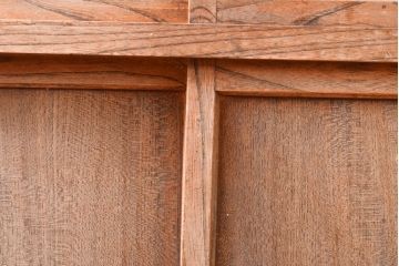 和製アンティーク　前面ケヤキ材　和の趣溢れる佇まいが魅力的な収納棚(戸棚、キャビネット)(R-054089)