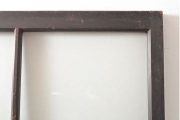 アンティーク建具　シンプルなデザインにゆらゆらガラスがアクセントのガラス扉(ドア、建具)(R-054090)