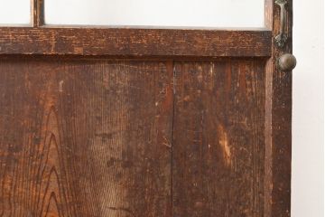 アンティーク建具　シンプルなデザインにゆらゆらガラスがアクセントのガラス扉(ドア、建具)(R-054090)