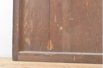 アンティーク建具　シンプルなデザインにゆらゆらガラスがアクセントのガラス扉(ドア、建具)(R-054090)