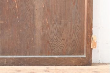 アンティーク建具　シンプルなデザインにゆらゆらガラスがアクセントのガラス扉(ドア、建具)(R-054090)
