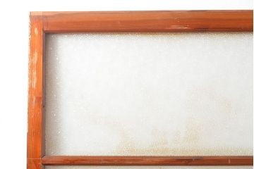 アンティーク建具　シンプルなデザインのガラス戸2枚(引き戸、建具)(R-054091)