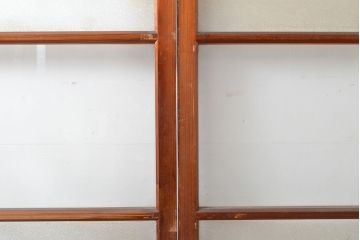 アンティーク建具　シンプルなデザインのガラス戸2枚(引き戸、建具)(R-054091)