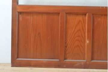 アンティーク建具　シンプルなデザインのガラス戸2枚(引き戸、建具)(R-054091)