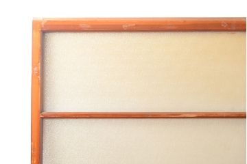 アンティーク建具　シンプルなデザインのガラス戸2枚(引き戸、建具)(R-054091)