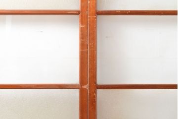 アンティーク建具　シンプルなデザインのガラス戸2枚(引き戸、建具)(R-054091)