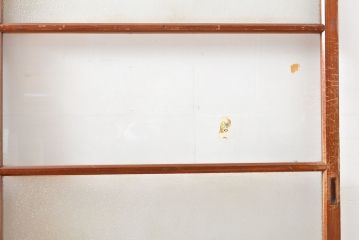 アンティーク建具　シンプルなデザインのガラス戸2枚(引き戸、建具)(R-054091)