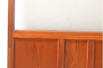 アンティーク建具　シンプルなデザインのガラス戸2枚(引き戸、建具)(R-054091)