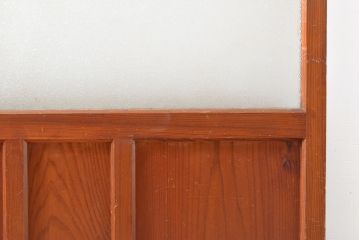 アンティーク建具　シンプルなデザインのガラス戸2枚(引き戸、建具)(R-054091)