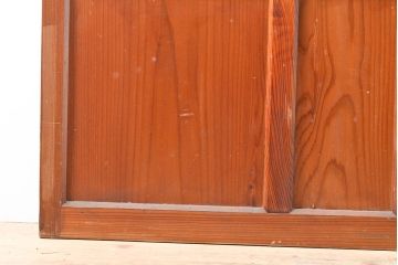 アンティーク建具　シンプルなデザインのガラス戸2枚(引き戸、建具)(R-054091)