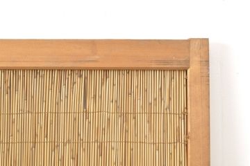 和製アンティーク　竹と鳥の透かし彫りが和の風情を漂わせる御簾戸1枚(建具、簾戸、簀戸、葭戸、夏障子、すど、葦戸)(R-054130)