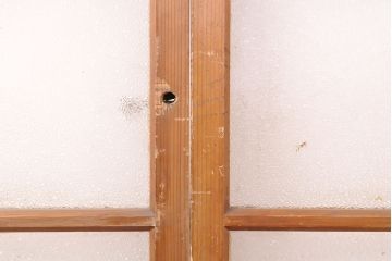 和製アンティーク　ノスタルジックな雰囲気漂うガラス戸2枚セット(引き戸、建具)(R-054136)