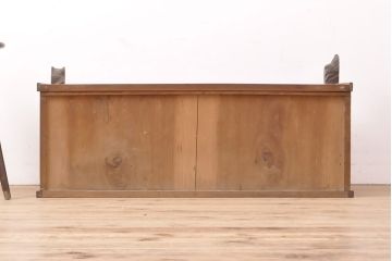 和製アンティーク　ケヤキと黒柿の異なる風合いを楽しめる置床(ローボード、テレビ台、収納棚、戸棚)(R-054141)