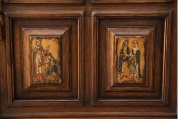 ヨーロッパビンテージ　スペイン　重厚感ある佇まいが上質な空間づくりを叶えてくれるサイドボード(収納棚、戸棚、キャビネット、ヴィンテージ)(R-054163)