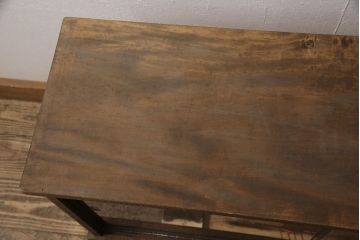 中古　軽井沢彫り　華やかな彫刻が目を引くローボード(テレビ台、テレビボード、収納棚)(R-054169)