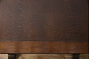 イギリスアンティーク　オーク材　上手物　脚や天板の縁など凝ったつくりが見事なドローリーフテーブル(ダイニングテーブル、エクステンションテーブル)(R-054173)