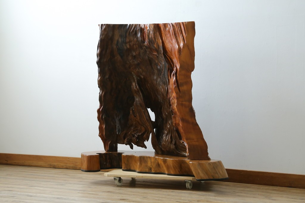 中古　民芸家具　カエデ材　迫力ある佇まいが見事な衝立て　(R-054179)