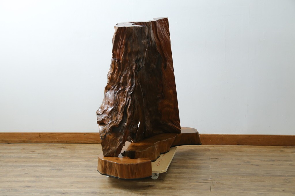 中古　民芸家具　カエデ材　迫力ある佇まいが見事な衝立て　(R-054179)