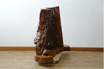 中古　民芸家具　カエデ材　迫力ある佇まいが見事な衝立て　(R-054179)