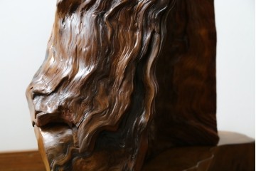 中古　民芸家具　カエデ材　迫力ある佇まいが見事な衝立て　(R-054179)