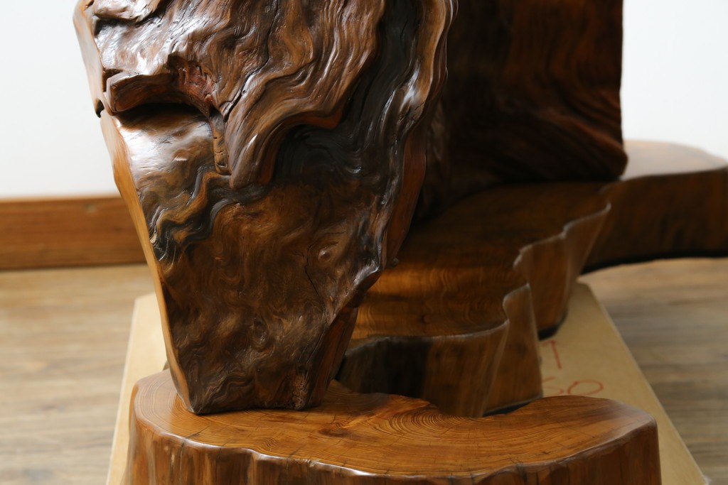 中古　民芸家具　カエデ材　迫力ある佇まいが見事な衝立て　(R-054179)