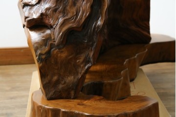 中古　民芸家具　カエデ材　迫力ある佇まいが見事な衝立て　(R-054179)