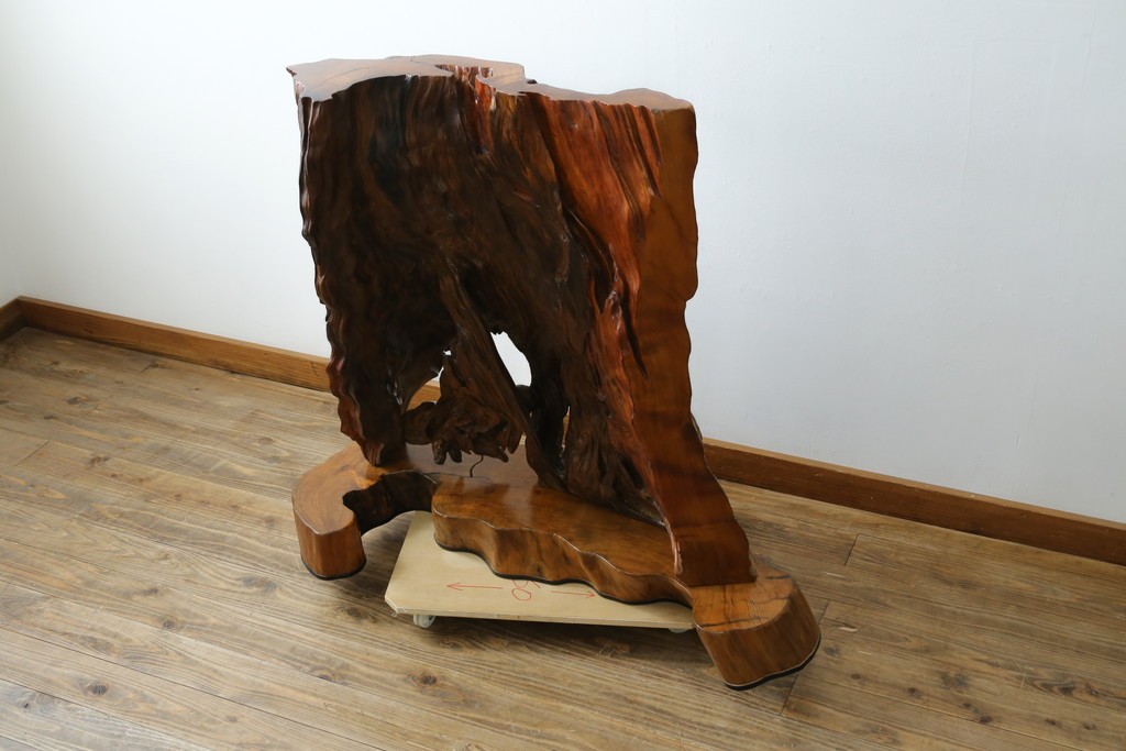 中古　民芸家具　カエデ材　迫力ある佇まいが見事な衝立て　(R-054179)