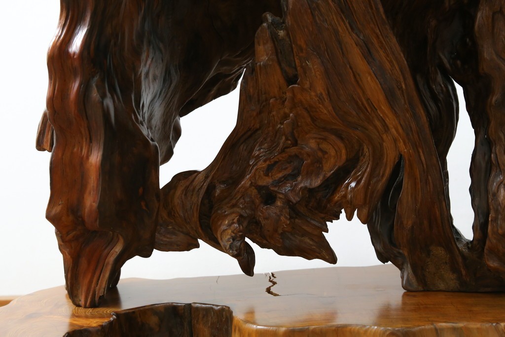 中古　民芸家具　カエデ材　迫力ある佇まいが見事な衝立て　(R-054179)