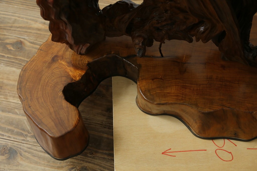 中古　民芸家具　カエデ材　迫力ある佇まいが見事な衝立て　(R-054179)