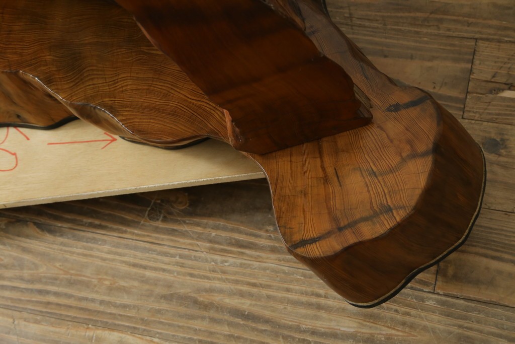 中古　民芸家具　カエデ材　迫力ある佇まいが見事な衝立て　(R-054179)