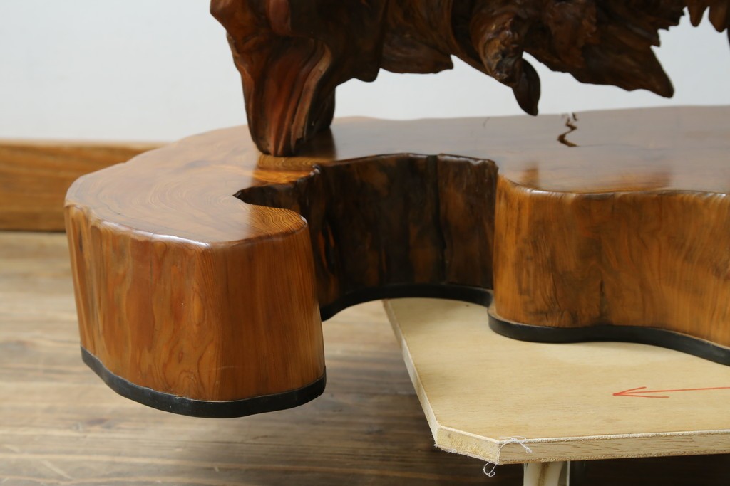 中古　民芸家具　カエデ材　迫力ある佇まいが見事な衝立て　(R-054179)