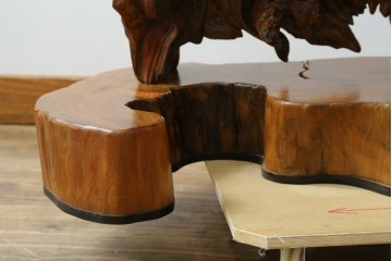 中古　民芸家具　カエデ材　迫力ある佇まいが見事な衝立て　(R-054179)