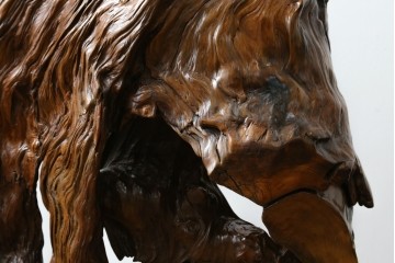 中古　民芸家具　カエデ材　迫力ある佇まいが見事な衝立て　(R-054179)