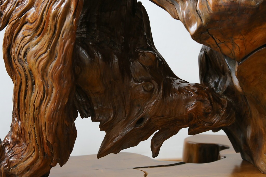 中古　民芸家具　カエデ材　迫力ある佇まいが見事な衝立て　(R-054179)