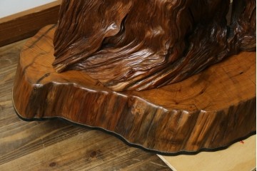 中古　民芸家具　カエデ材　迫力ある佇まいが見事な衝立て　(R-054179)