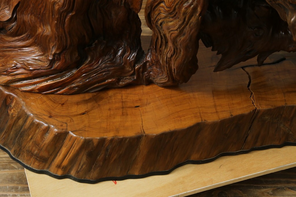 中古　民芸家具　カエデ材　迫力ある佇まいが見事な衝立て　(R-054179)