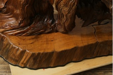 中古　民芸家具　カエデ材　迫力ある佇まいが見事な衝立て　(R-054179)