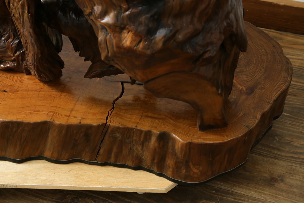 中古　民芸家具　カエデ材　迫力ある佇まいが見事な衝立て　(R-054179)