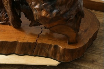 中古　民芸家具　カエデ材　迫力ある佇まいが見事な衝立て　(R-054179)