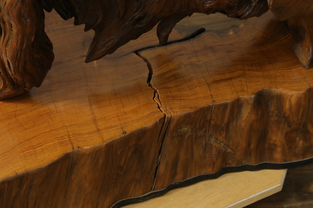 中古　民芸家具　カエデ材　迫力ある佇まいが見事な衝立て　(R-054179)