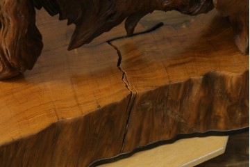 中古　民芸家具　カエデ材　迫力ある佇まいが見事な衝立て　(R-054179)