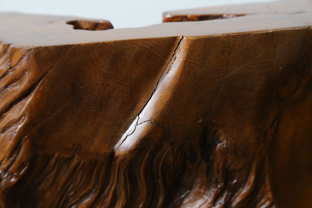 中古　民芸家具　カエデ材　迫力ある佇まいが見事な衝立て　(R-054179)