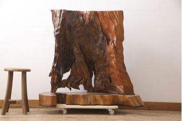中古　民芸家具　カエデ材　迫力ある佇まいが見事な衝立て(つい立て、仕切り、パーテーション)(R-054179)